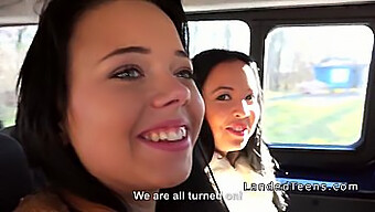 Pov Video Of Three Young Hitchhikers In A Car Orgy