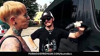 Tattooed German Milf Gets Kinky On A Bus