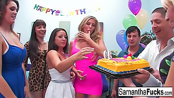 Samantha的生日庆祝活动以狂野而疯狂的狂欢结束