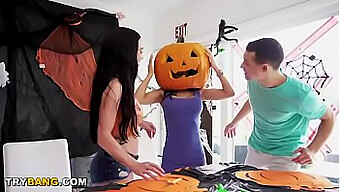 Watch Tia Cyrus Get Her Head Stuck In A Pumpkin For Halloween