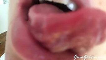 Teenie'S Homemade Throat Fetish Fun With Small Mouth And Tongue