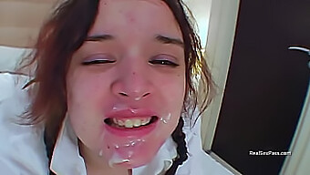 Busty British Teen Gets A Mouthful Of Cum In This Homemade Video