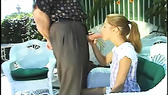 18-Year-Old Gives Her First Outdoor Blowjob By The Pool