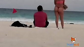 Amateur Wife Shows Off Her Ass In Thong On The Beach