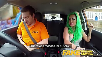 Public Squirting And Orgasm With Fake Driving Instructor'S Penis