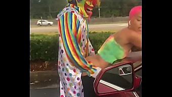 Jasamine Banks Enjoys A Public Sex Encounter With The Clown Gibby Outdoors