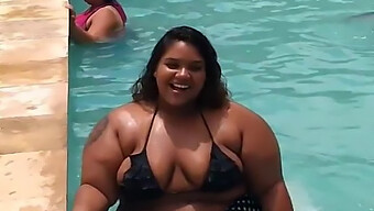 Chubby Bbw Babe Shows Off Her Big Natural Tits On The Beach